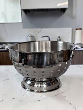 Vintage All-Clad 3-Quart Stainless Steel Colander - 9" Wide